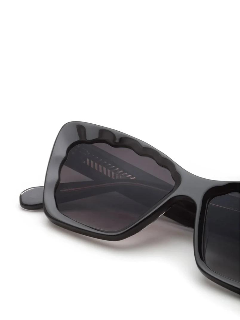 Brigitte Sunglasses in Black + Black & Crystal