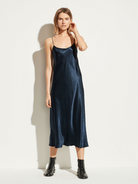 Satin Slip Dress in Coastal Blue