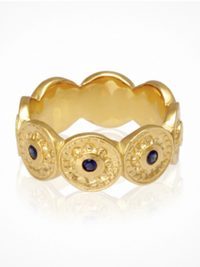 Vesta Ring in Gold with Blue Sapphires