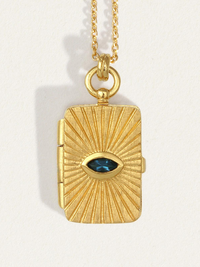 Meri Locket in Blue Sapphire/Gold