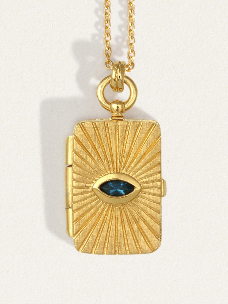 Meri Locket in Blue Sapphire/Gold