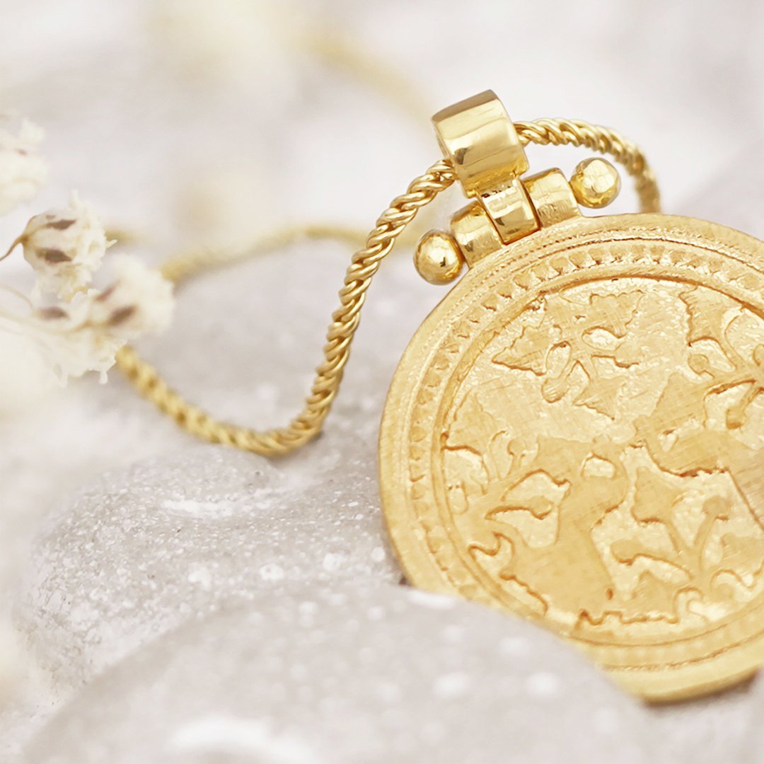 Peacock Necklace in Gold